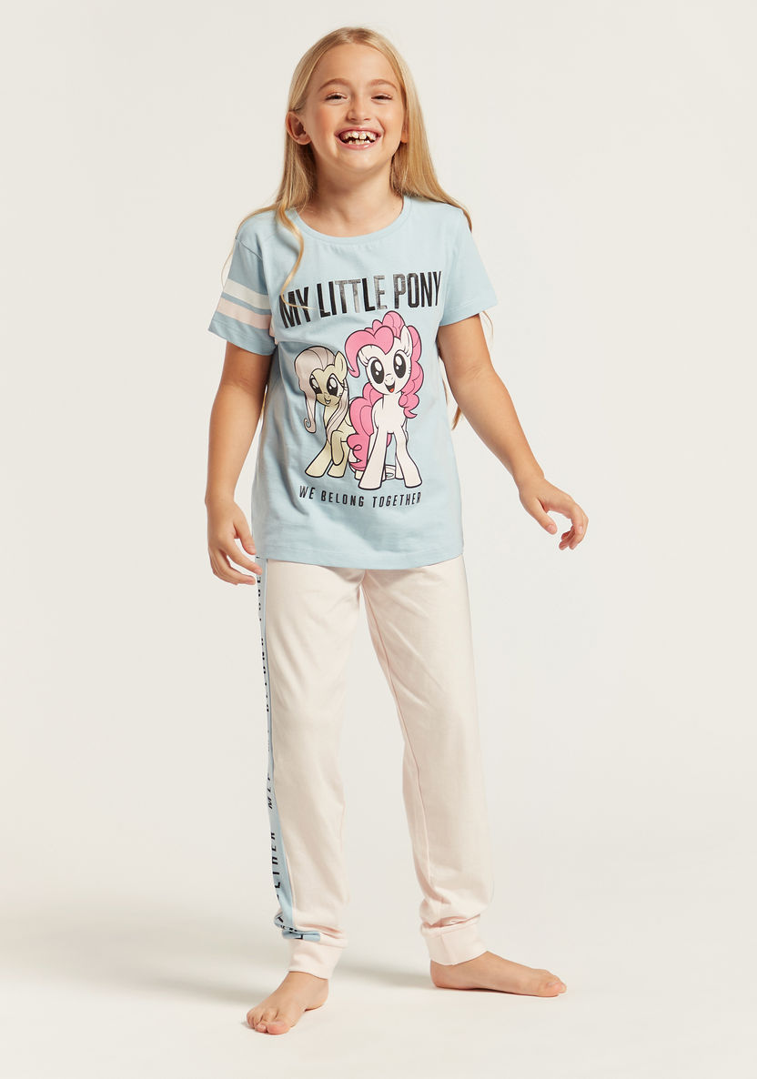 Hasbro Printed Short Sleeves T-shirt and Full-Length Pyjama Set-Nightwear-image-0