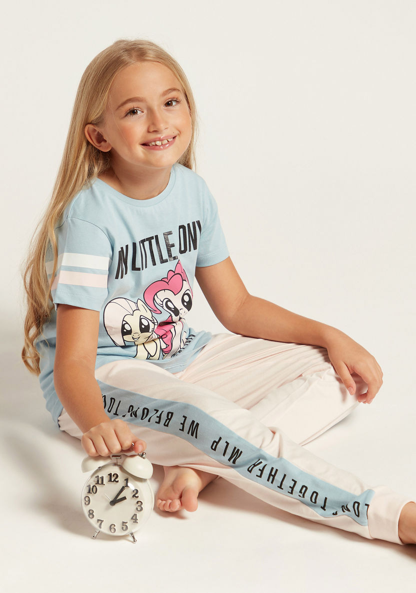 Hasbro Printed Short Sleeves T-shirt and Full-Length Pyjama Set-Nightwear-image-1