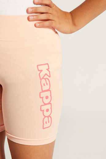 Kappa Printed Mid-Rise Shorts with Elasticated Waistband
