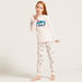 Graphic Print Round Neck T-shirt and Full-Length Pyjama Set-Nightwear-thumbnail-1