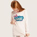 Graphic Print Round Neck T-shirt and Full-Length Pyjama Set-Nightwear-thumbnail-2