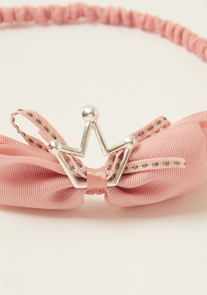 Juniors Textured Hairband with Bow Detail-Hair Accessories-image-2