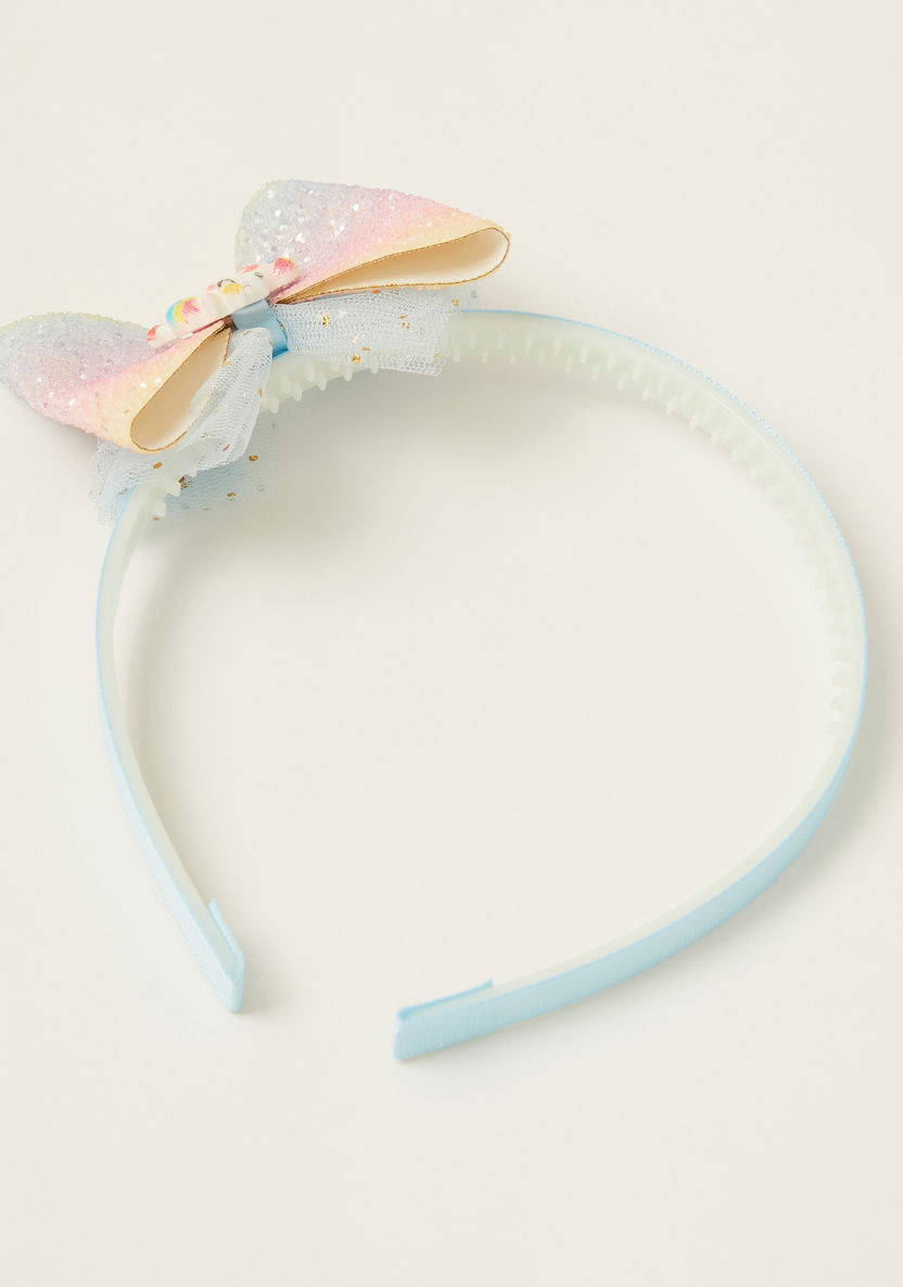 Juniors Ombre Hairband with Unicorn and Bow Accent-Hair Accessories-image-0