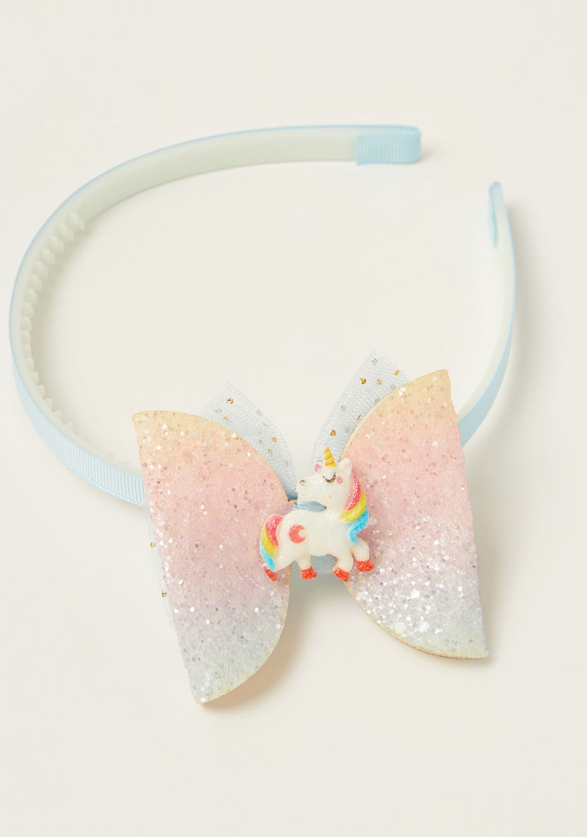 Juniors Ombre Hairband with Unicorn and Bow Accent-Hair Accessories-image-1