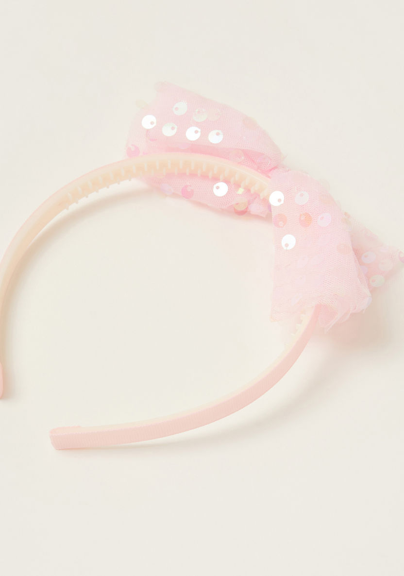 Juniors Hairband with Sequin Embellished Bow-Hair Accessories-image-0