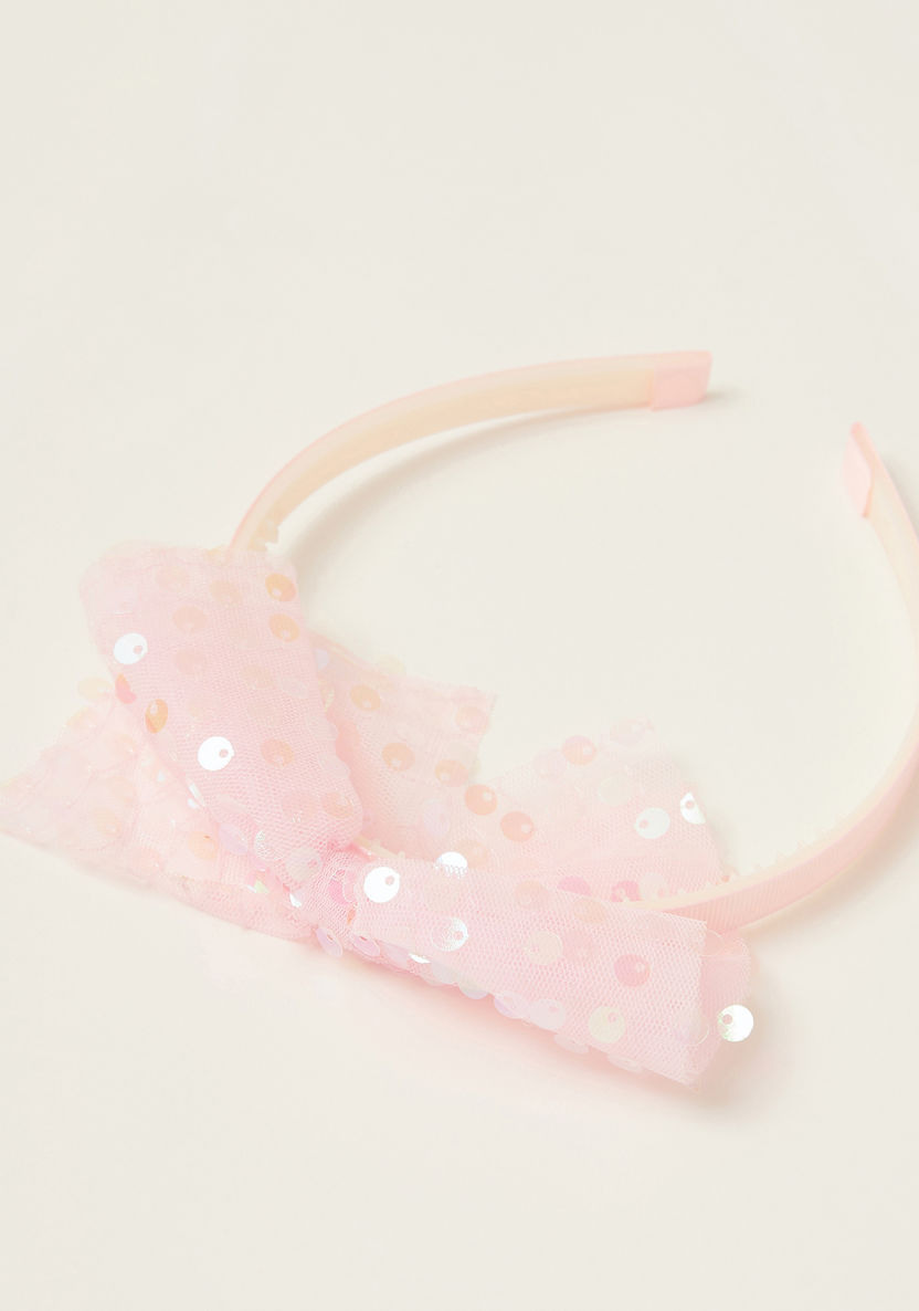 Juniors Hairband with Sequin Embellished Bow-Hair Accessories-image-1