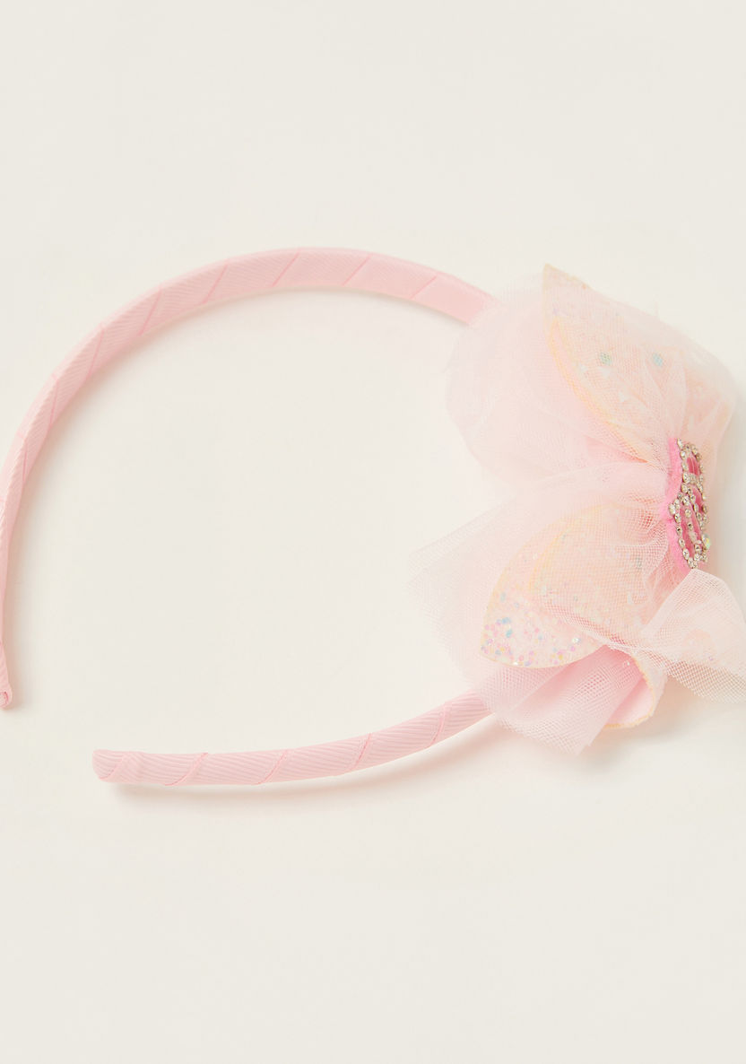 Juniors Headband with Mesh Bow Applique-Hair Accessories-image-0