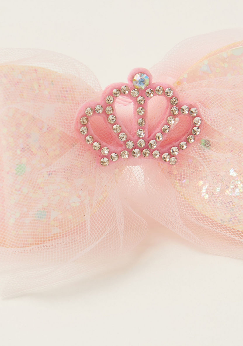 Juniors Headband with Mesh Bow Applique-Hair Accessories-image-2