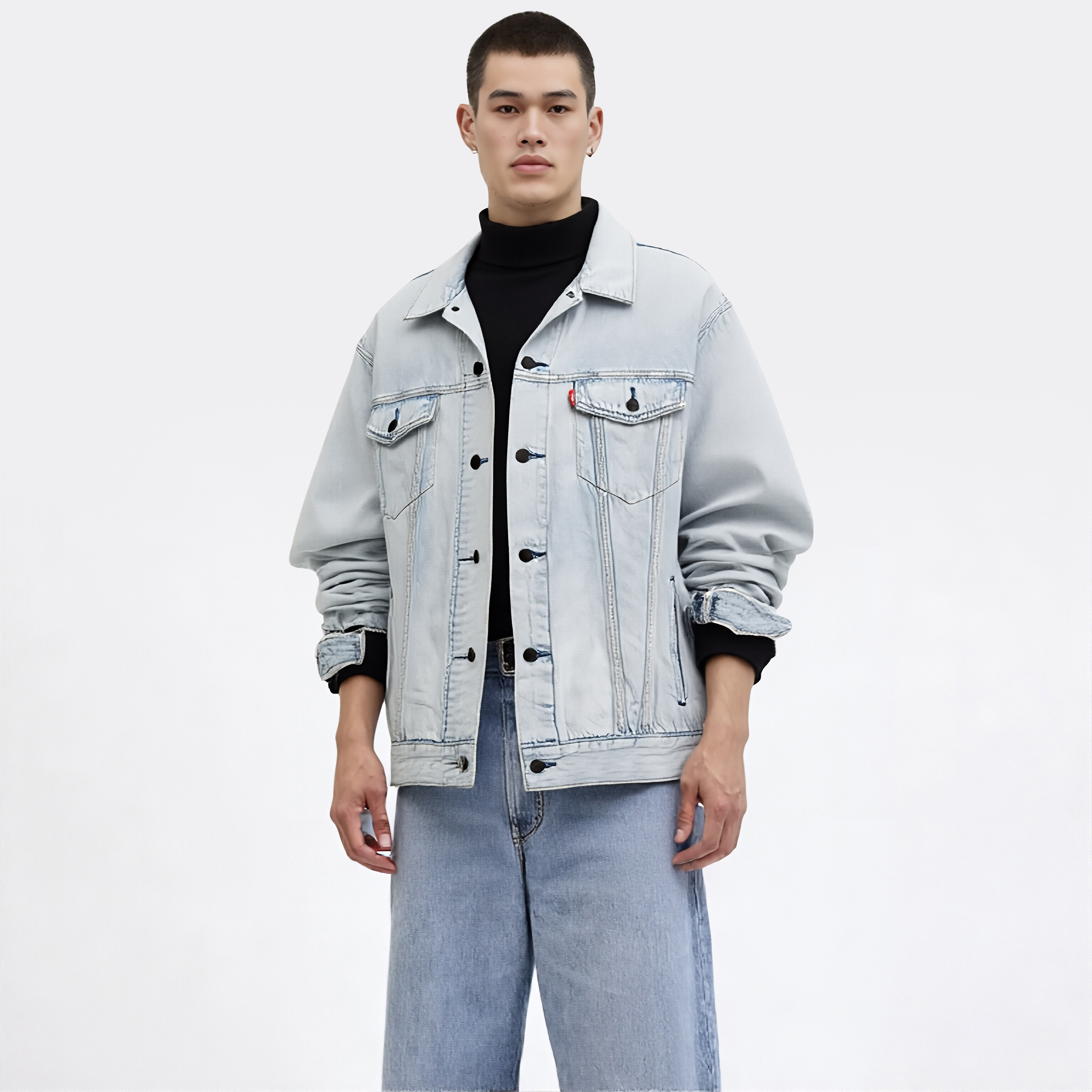 جاكيت جينز رجالي بأكمام طويلة وياقة عادية من ليفايس-men-clothing-jacketsandblazers-jackets-image-1