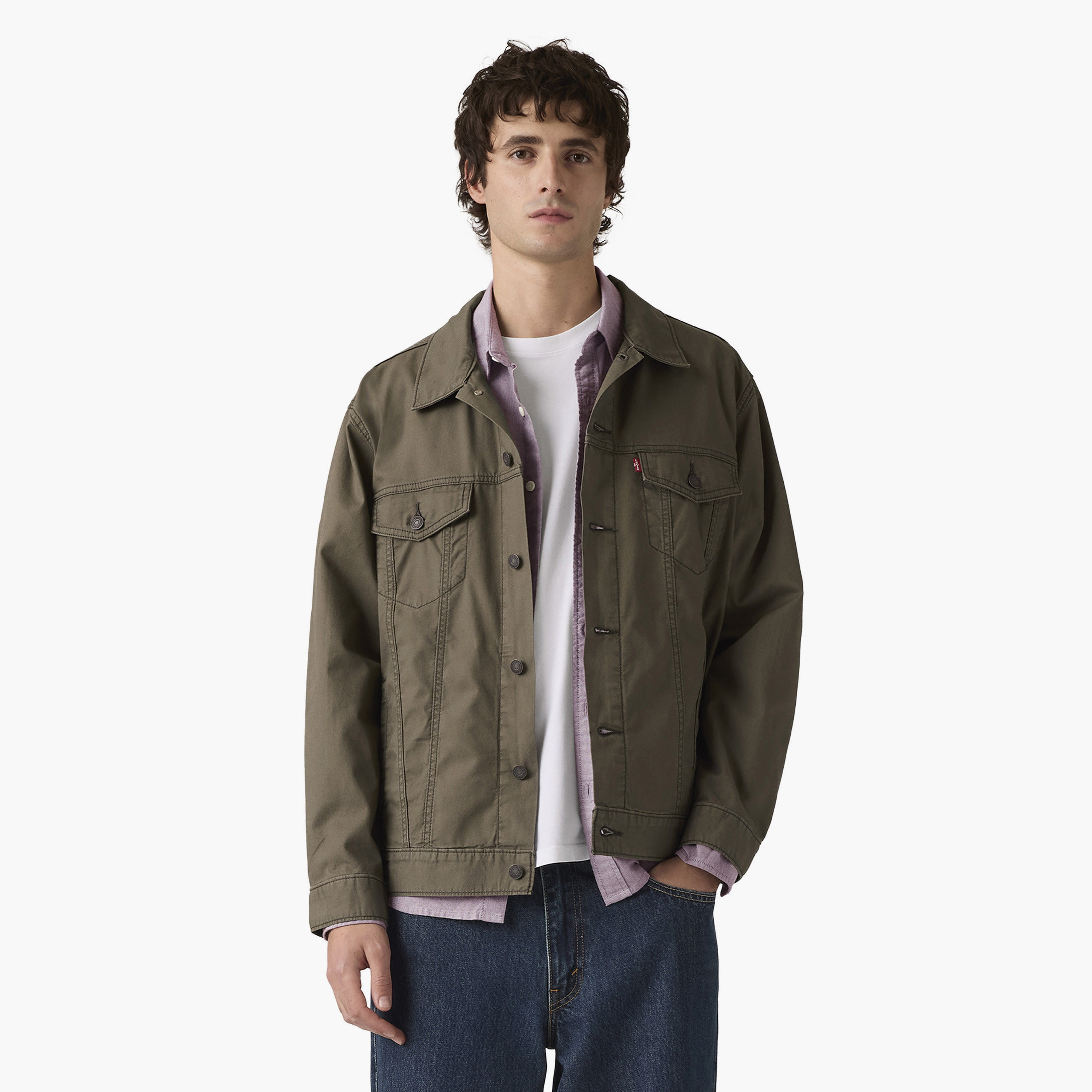 جاكيت "تراكر" رجالي سادة بياقة وأكمام طويلة من ليفايز-men-clothing-jacketsandblazers-jackets-image-1