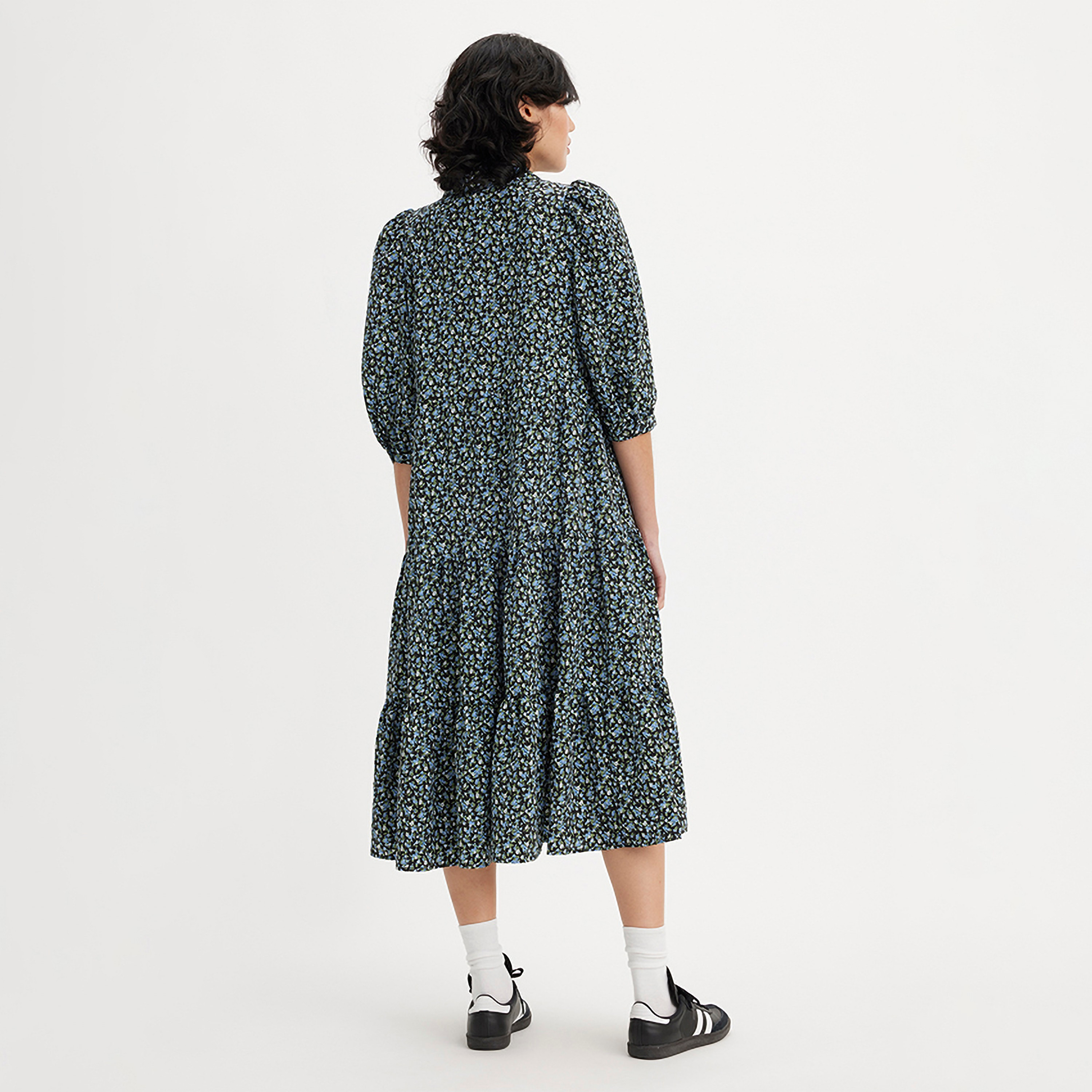 Levi's Printed Shirt Collar Tiered Midi Dress-women-clothing-dresses-image-2