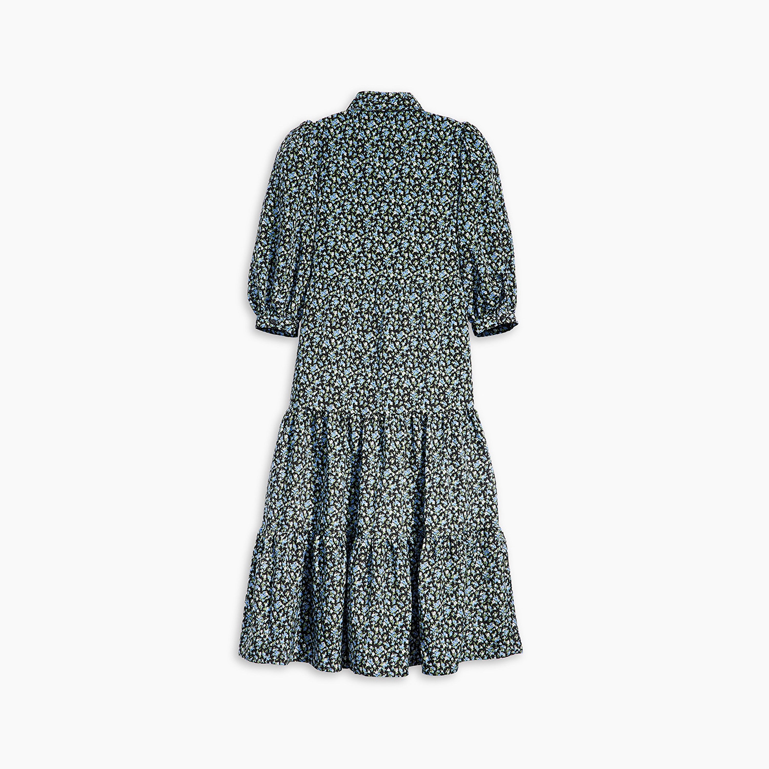 Levi's Printed Shirt Collar Tiered Midi Dress-women-clothing-dresses-image-4