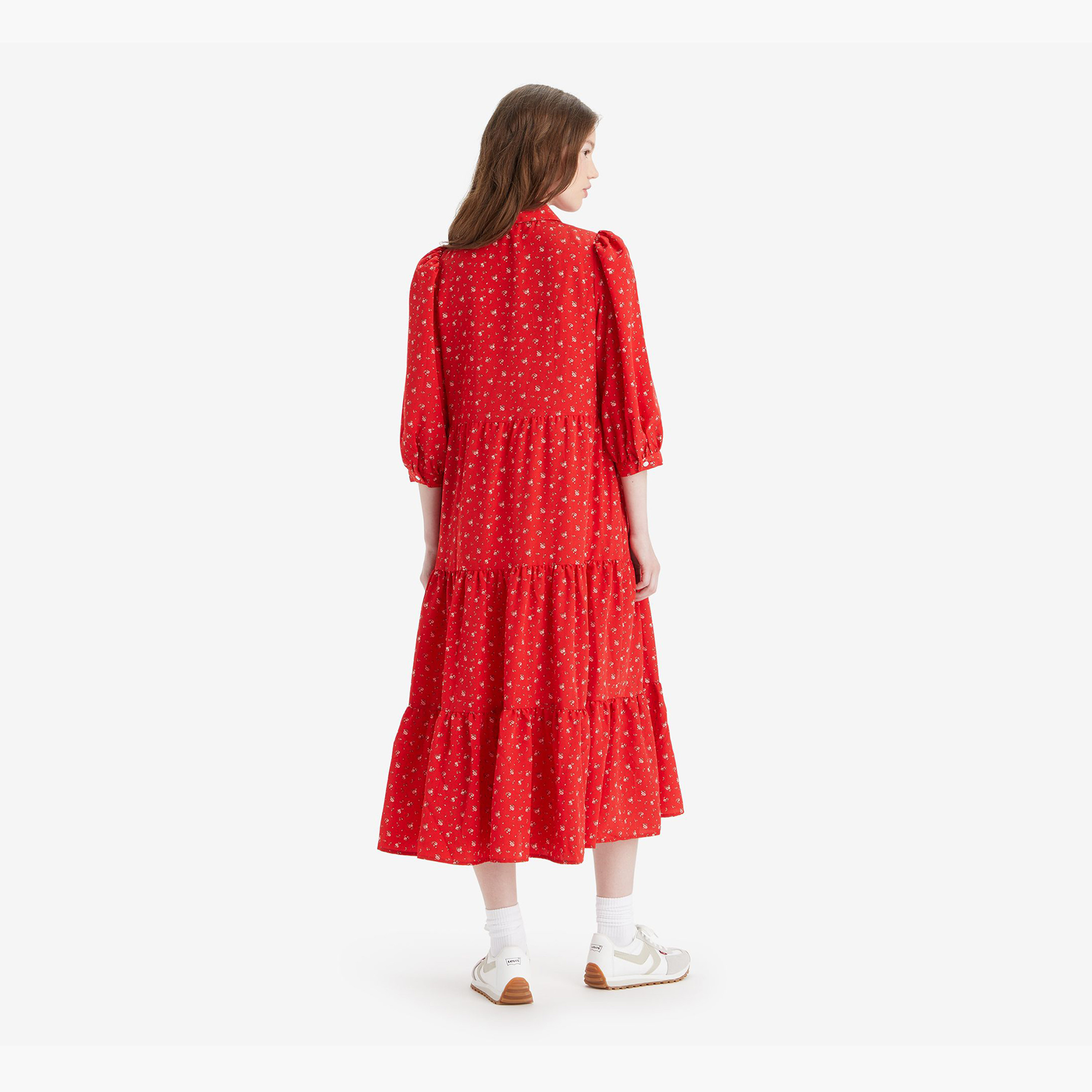 ليفايز - فستان قميص متوسط الطول مورد-women-clothing-dresses-image-2