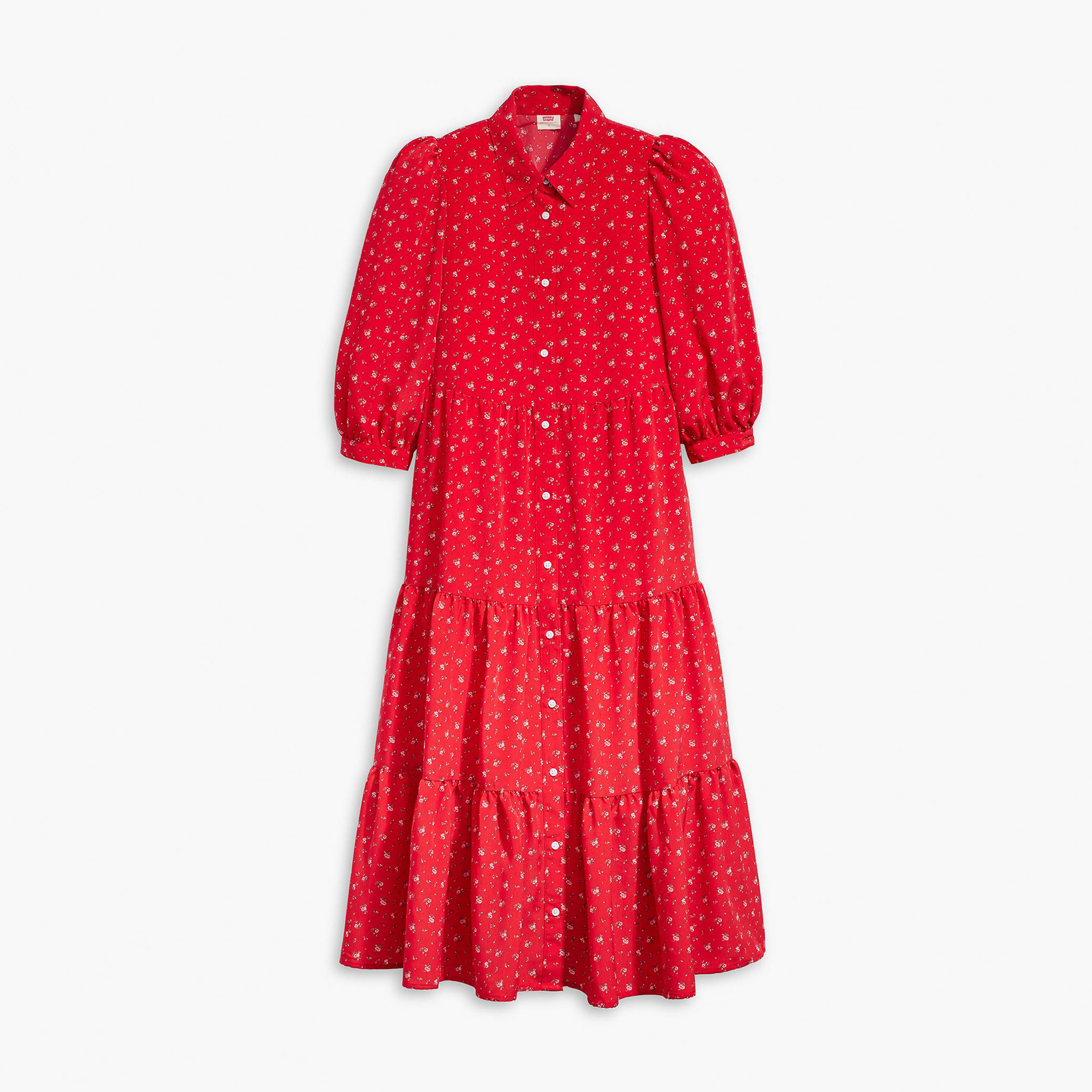ليفايز - فستان قميص متوسط الطول مورد-women-clothing-dresses-image-3