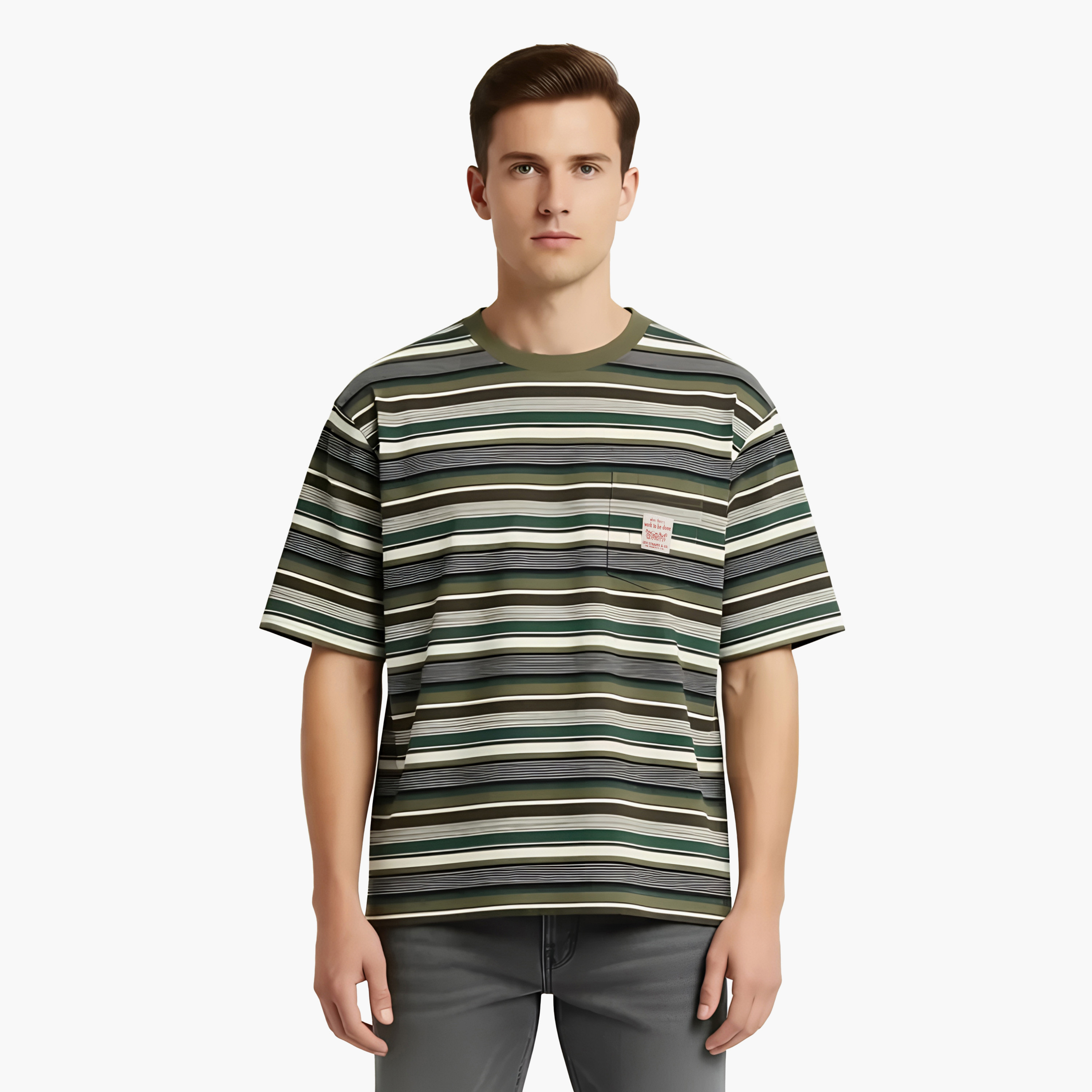 تيشيرت رجالي بياقة دائرية وأكمام قصيرة، بخطوط من ليفايس-men-clothing-tshirtsandpolos-tshirts-image-1