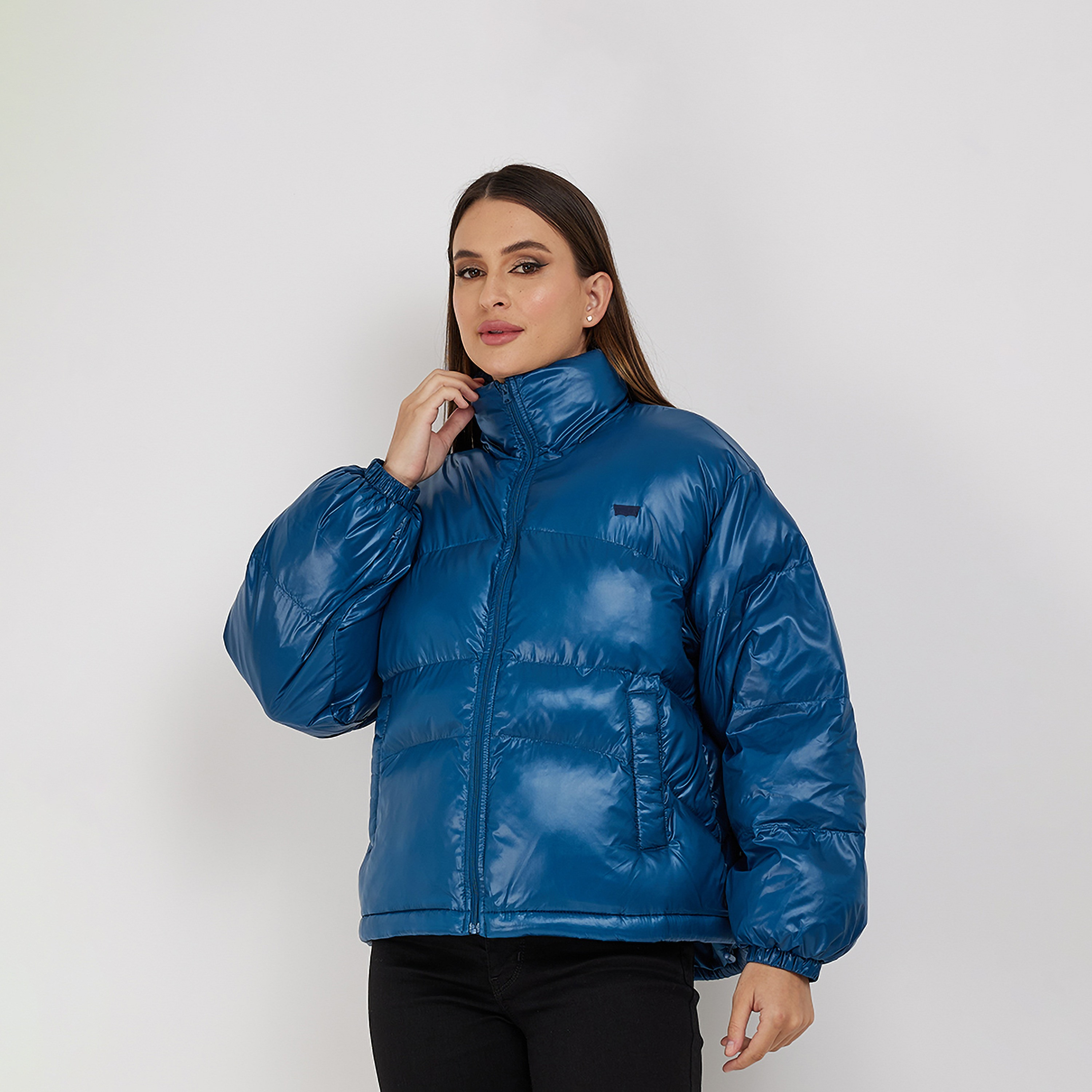 Levi's Plain High Neck Long Sleeves Women's Puffer Jacket-women-winterwear-coatsandjackets-jackets-image-1