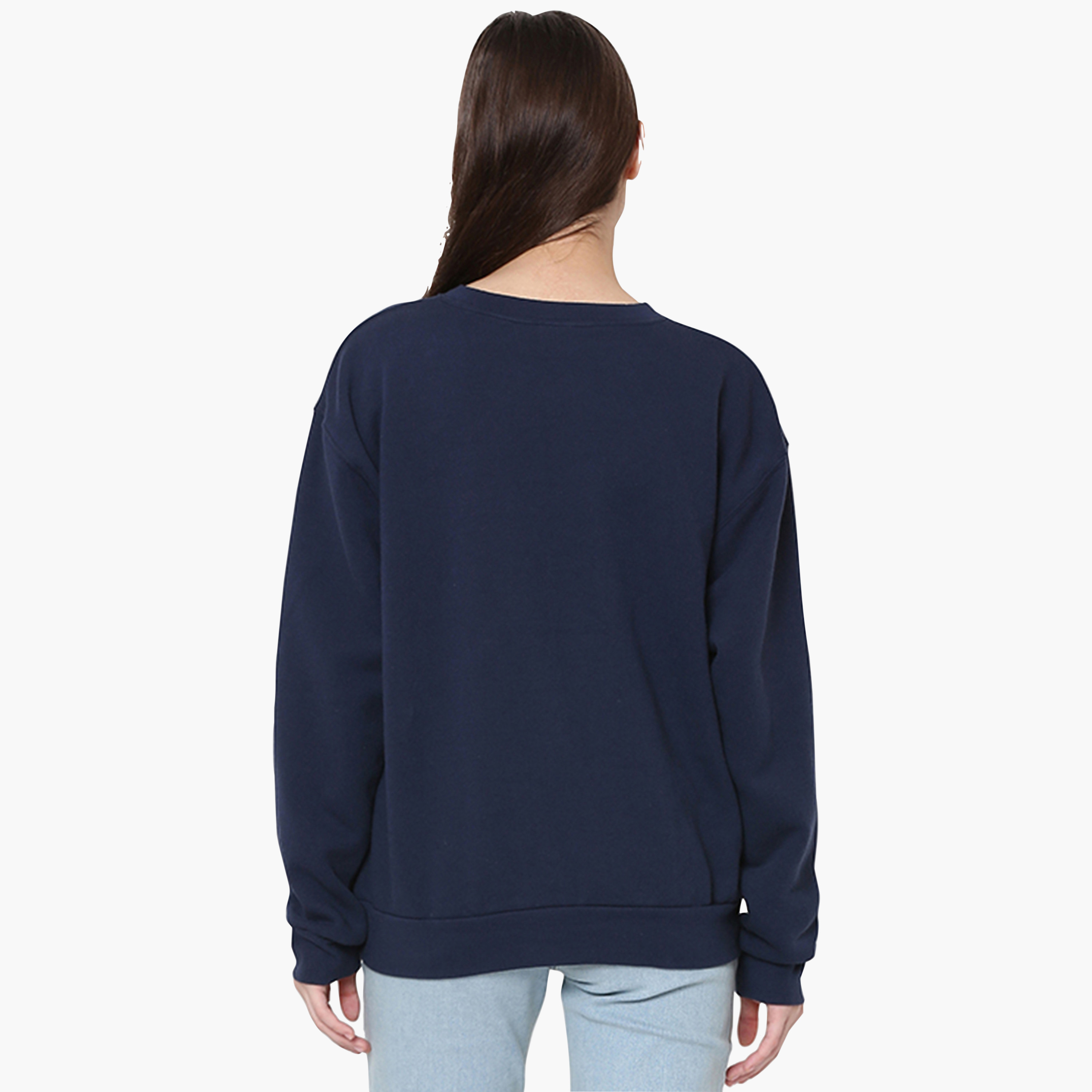 سويت شيرت حريمي بياقة دائرية وأكمام طويلة، سادة من ليفايس-women-winterwear-hoodiesandsweatshirts-sweatshirts-image-2