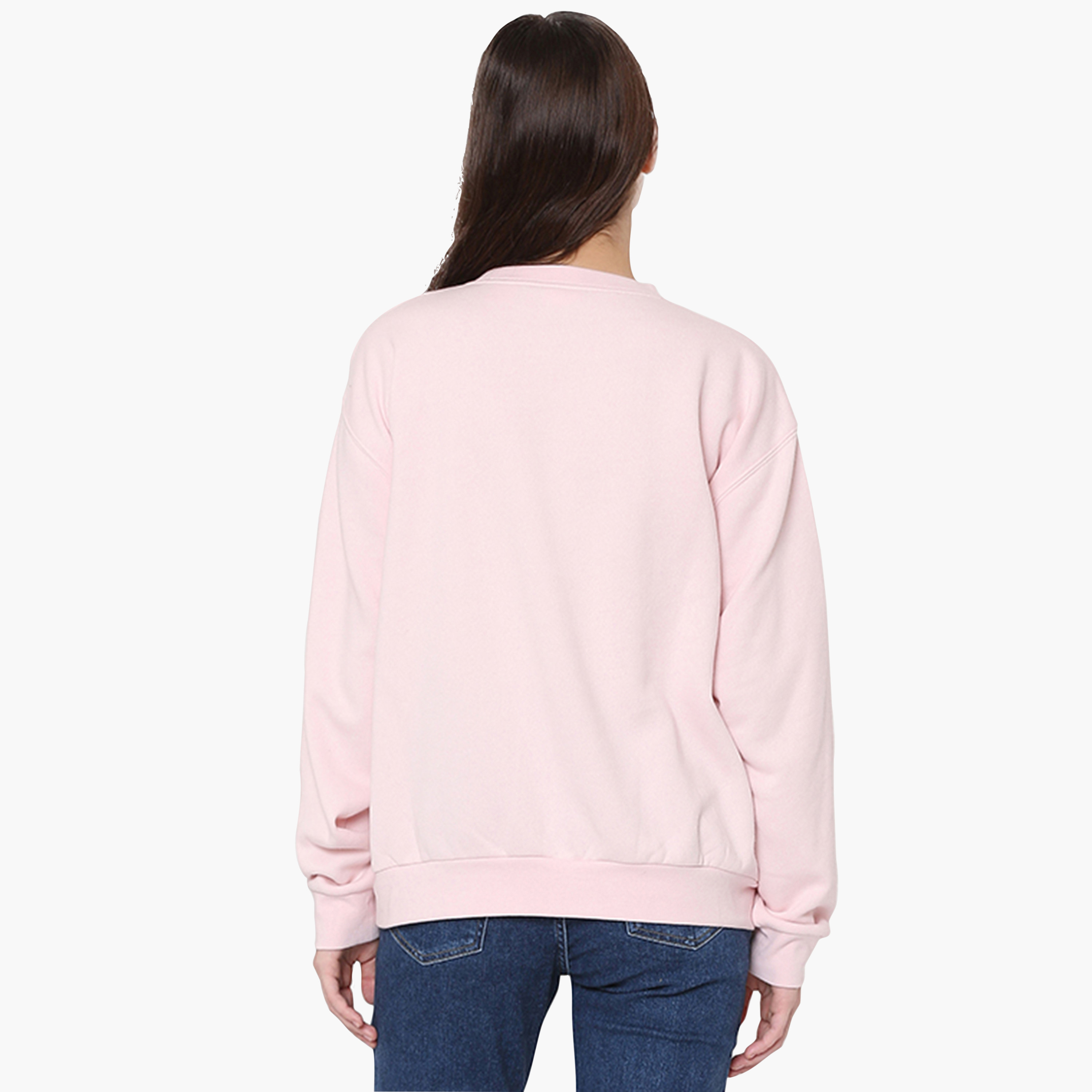 سويت شيرت حريمي بياقة دائرية وأكمام طويلة، سادة من ليفايس-women-winterwear-hoodiesandsweatshirts-sweatshirts-image-5