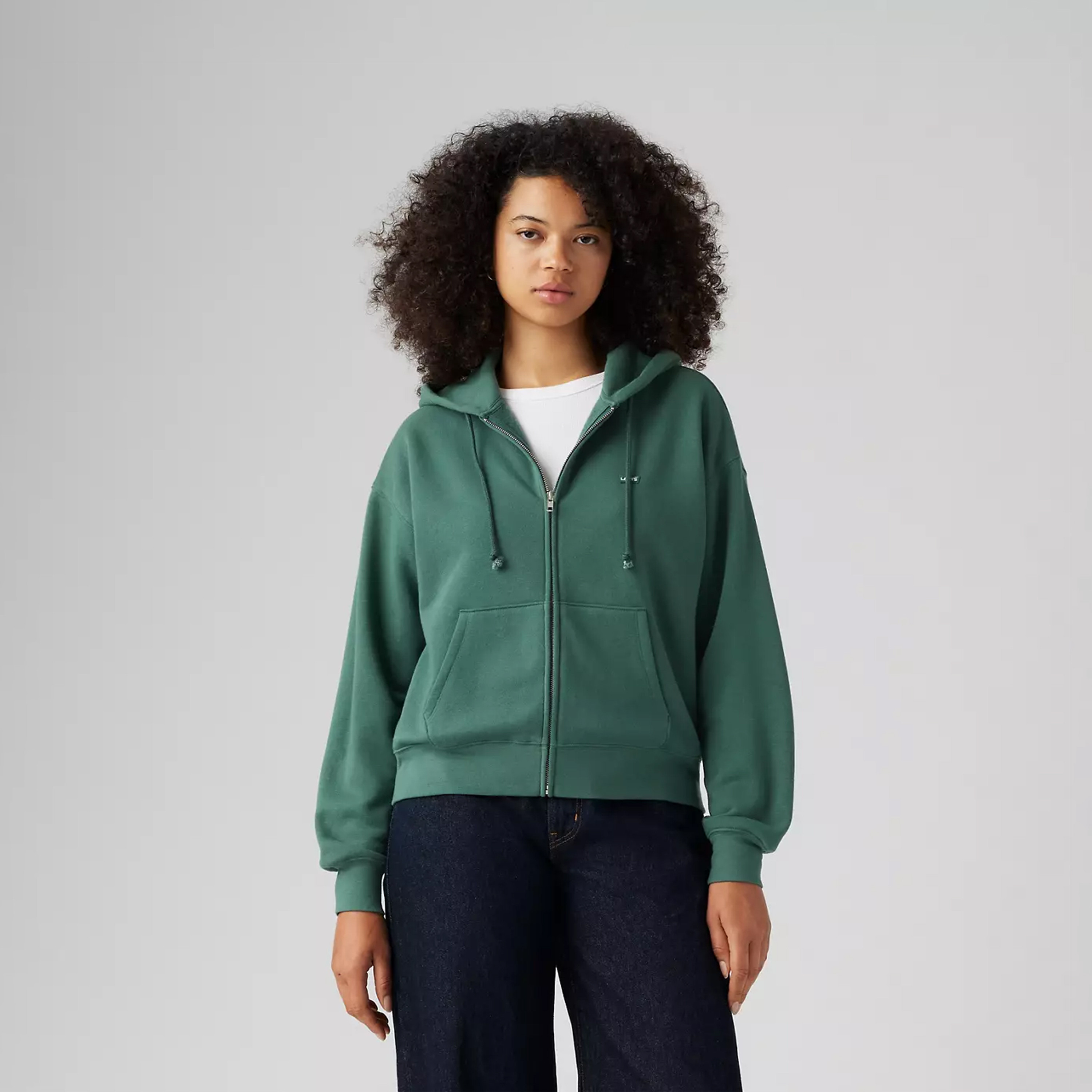 ليفايز- هودي سادة برقبة بغطاء للرأس وأكمام طويلة-women-clothing-sportswearandactivewear-hoodiesandsweatshirts-image-2