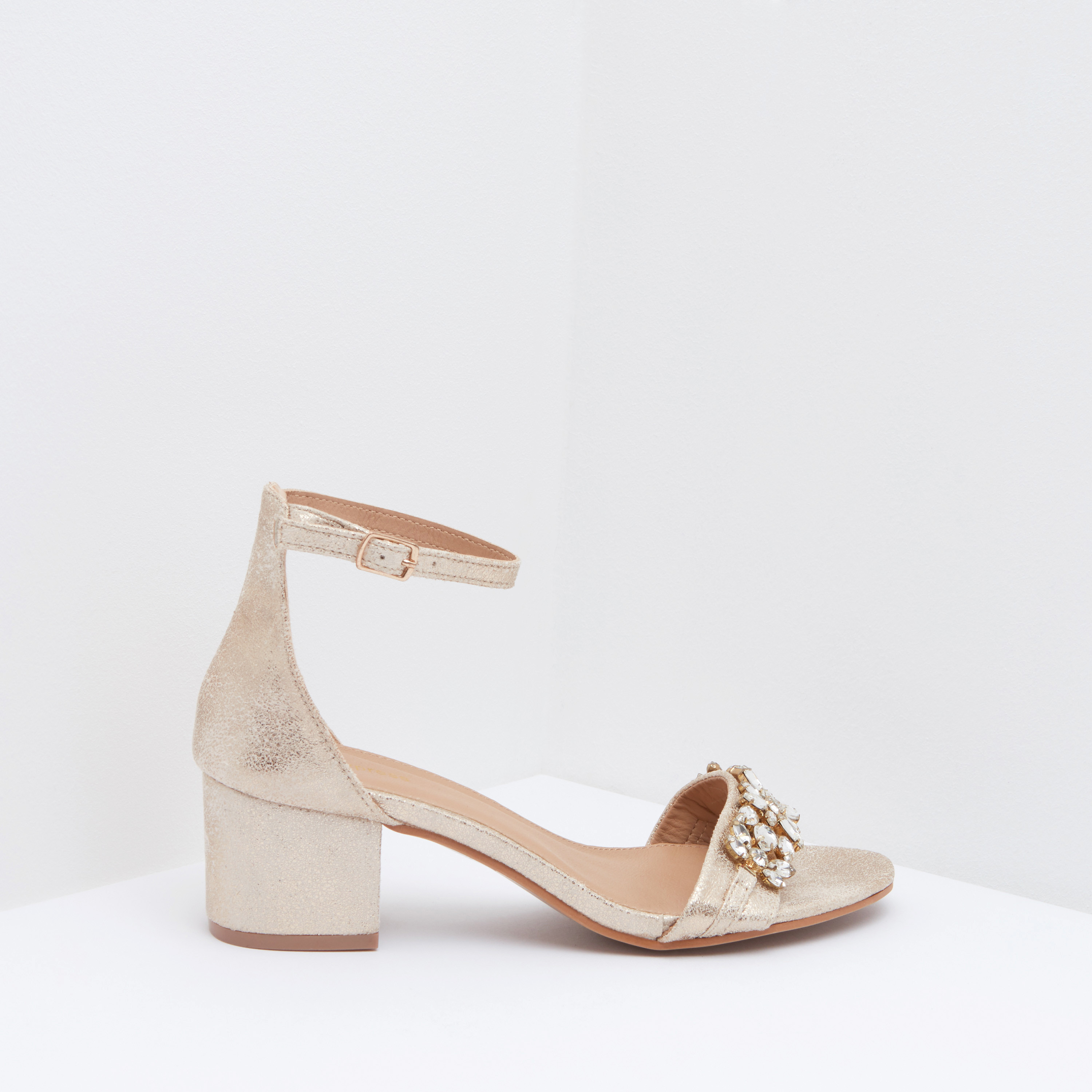 Embellished block heel hotsell