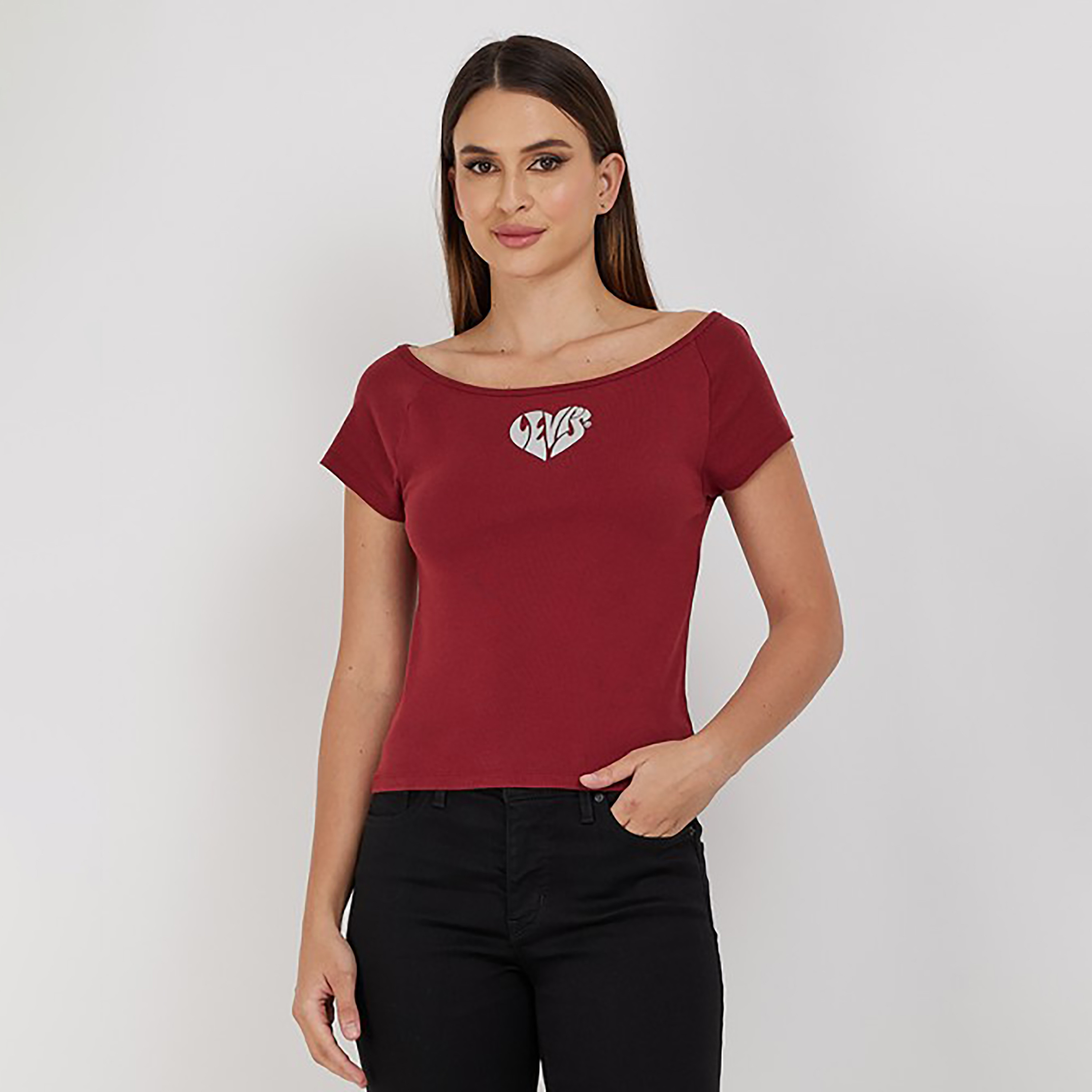 Levi's Printed Scoop Neck Short Sleeves Top-women-clothing-shirtsandblouses-blouses-image-1