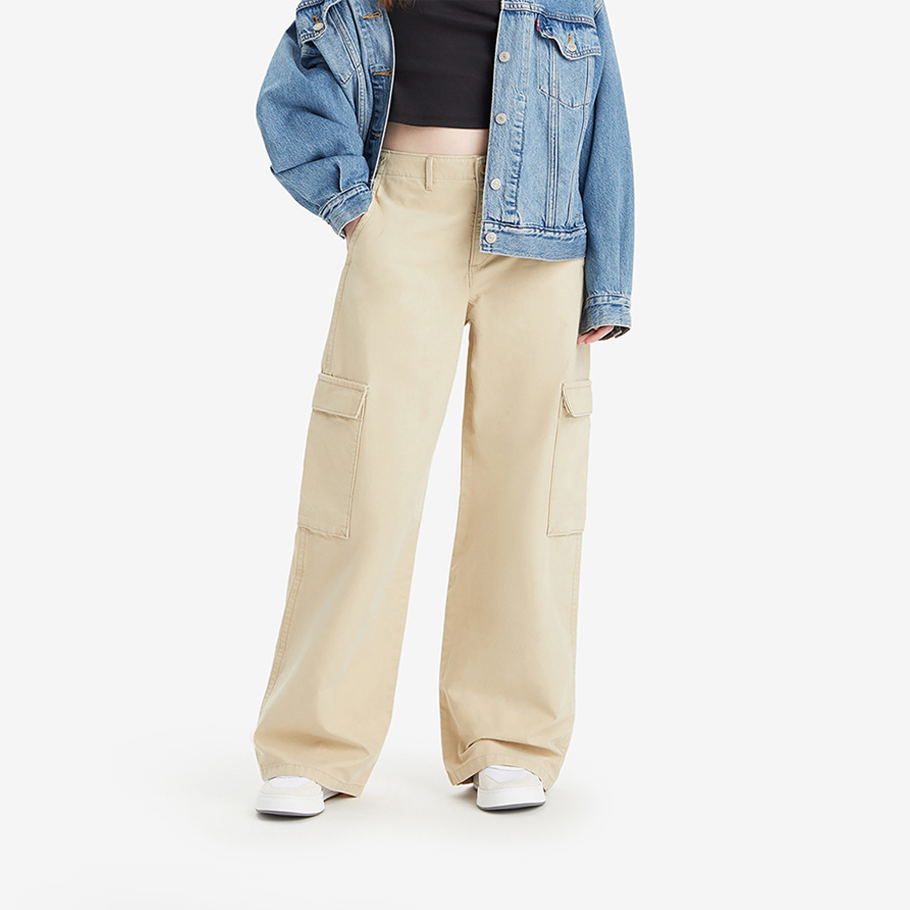 Levi's Women's Straight Fit Mid-Rise Cargo Pants-women-clothing-bottoms-trousers-image-1