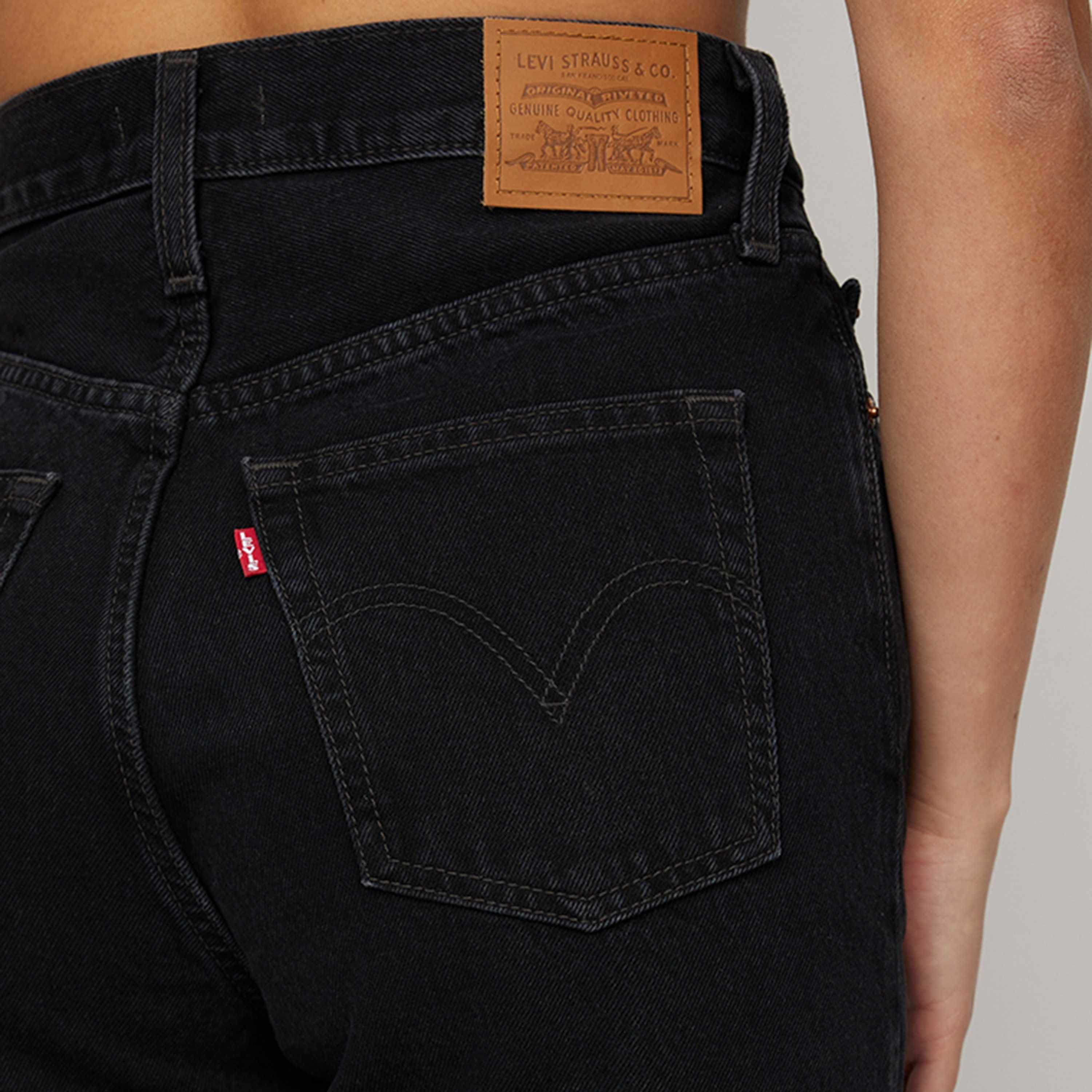 Levi's H223 Wide Leg Fit Black Plain Women's Jeans-women-clothing-bottoms-jeans-image-3
