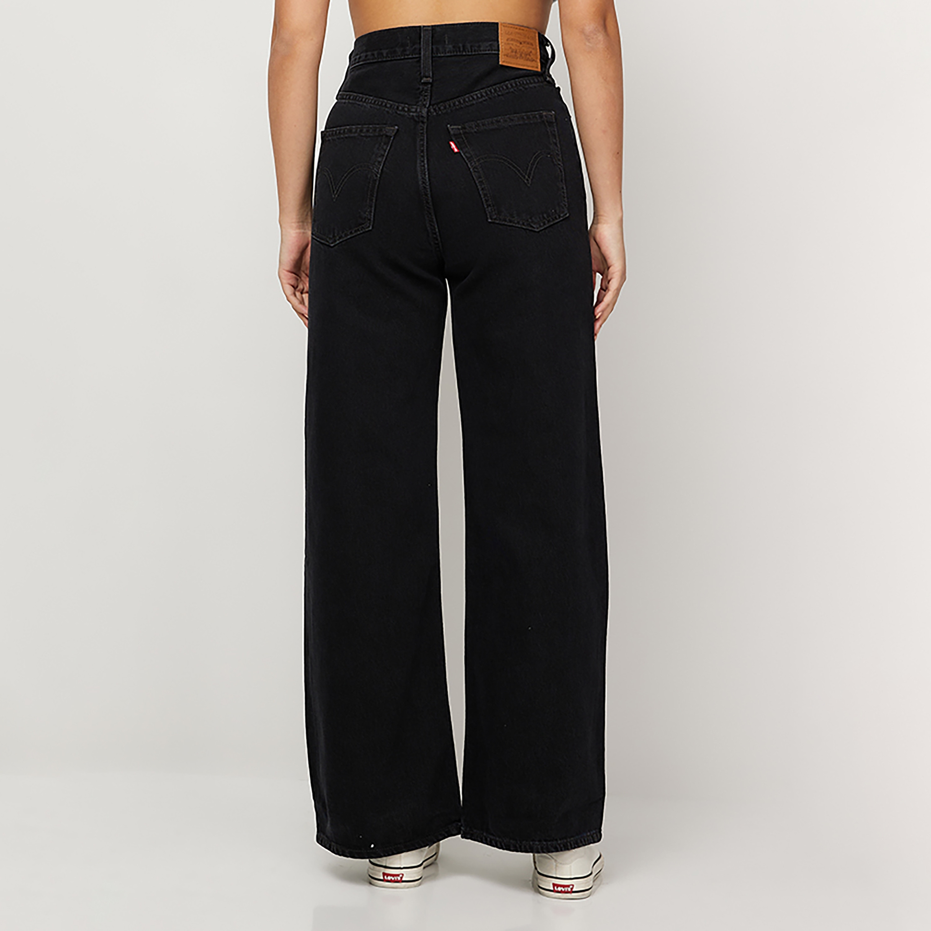 Levi's H223 Wide Leg Fit Black Plain Women's Jeans-women-clothing-bottoms-jeans-image-4