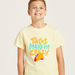 Juniors Graphic Print T-shirt with Crew Neck and Short Sleeves-T Shirts-thumbnail-2