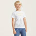 Juniors Printed Round Neck T-shirt with Short Sleeves-T Shirts-thumbnail-0