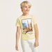 Juniors Graphic Print T-shirt with Crew Neck and Short Sleeves-T Shirts-thumbnail-1