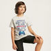 Juniors Printed Round Neck T-shirt with Short Sleeves-T Shirts-thumbnail-3