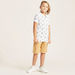 Juniors Printed Polo T-shirt with Short Sleeves-T Shirts-thumbnail-1