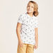Juniors Printed Polo T-shirt with Short Sleeves-T Shirts-thumbnail-2