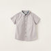 Juniors Solid Shirt with Spread Collar and Short Sleeves-Shirts-thumbnailMobile-0