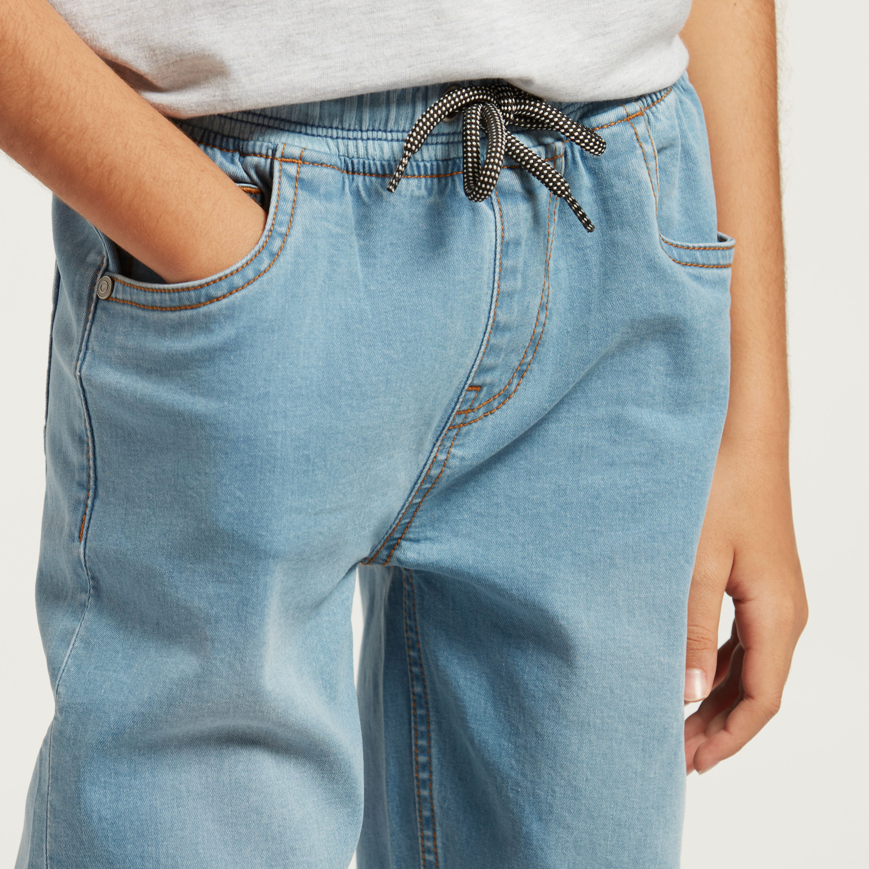 بنطلون جينز عادي برباط للأولاد من جونيورز-boys-clothing-bottoms-jeans-image-3