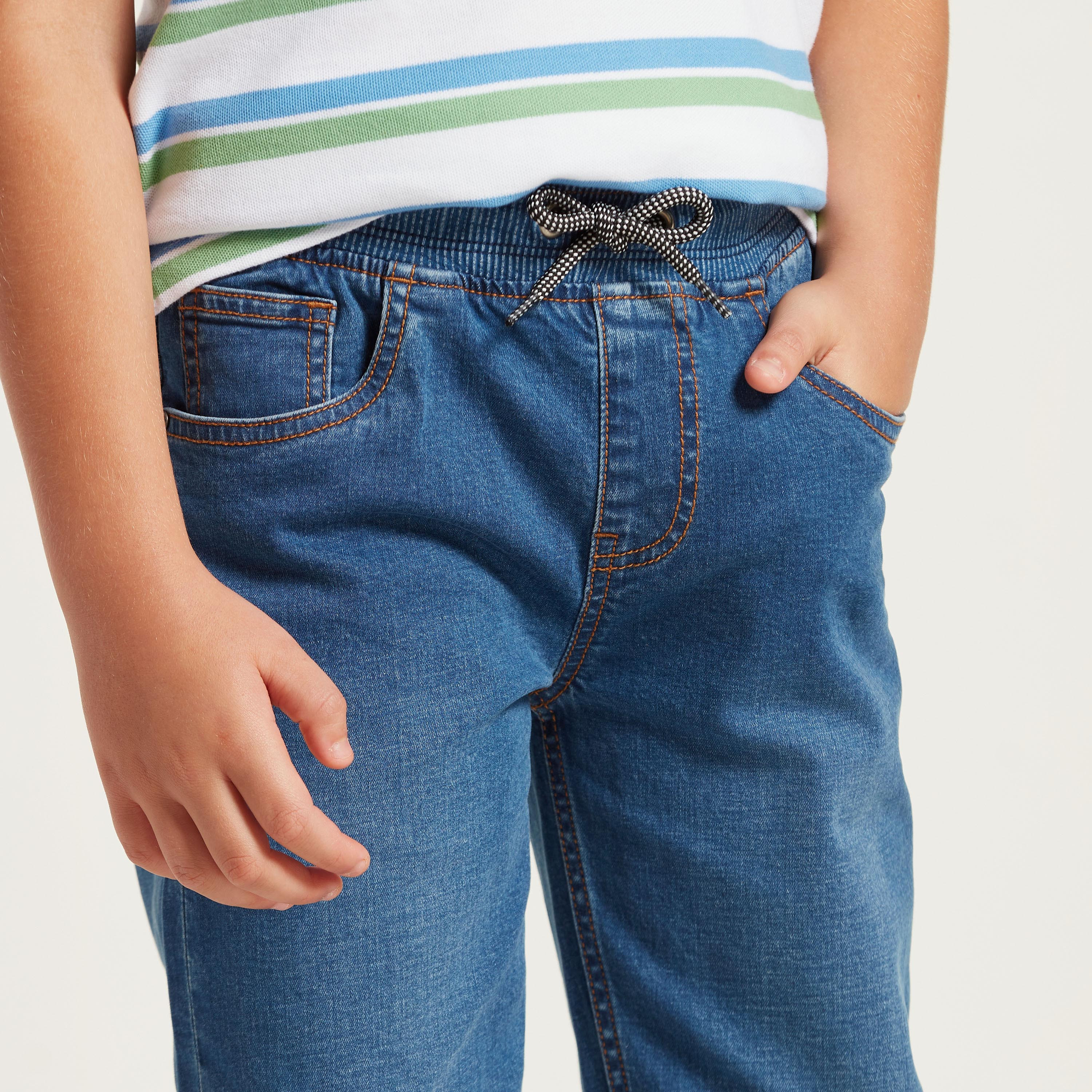 Juniors Boys Drawstring Regular Jeans-boys-clothing-bottoms-jeans-image-3