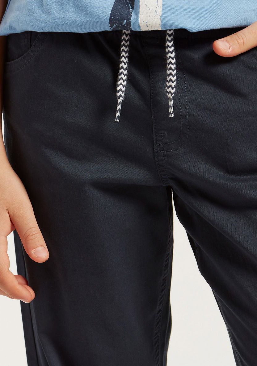 Juniors Solid Pants with Pockets and Drawstring Closure-Pants-image-2