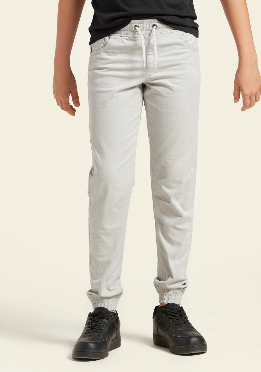 Juniors Solid Pants with Pockets and Drawstring Closure-Pants-image-0