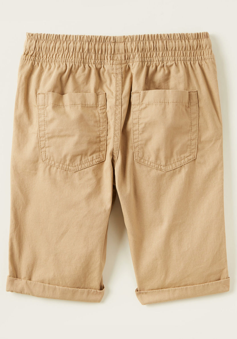 Juniors Solid Shorts with Pockets and Drawstring-Shorts-image-3