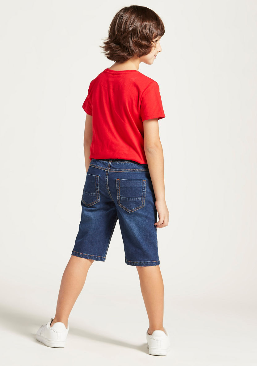 Juniors Regular Fit Denim Shorts-Shorts-image-3
