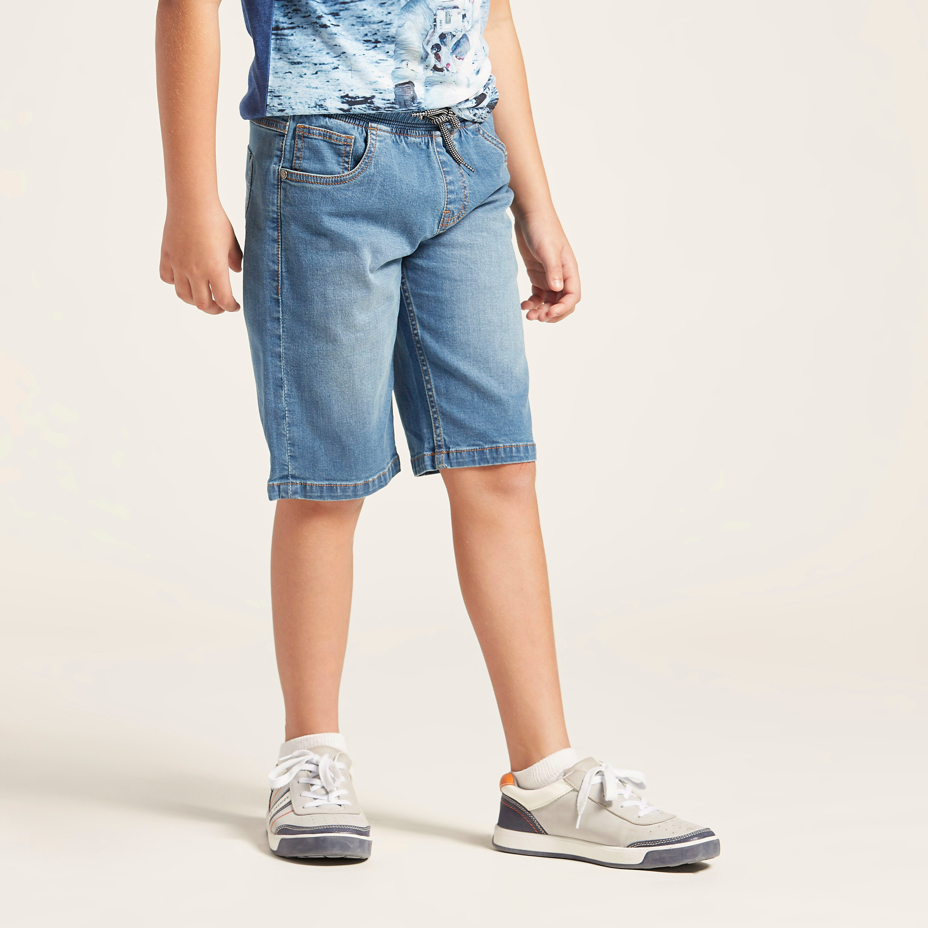 Juniors Regular Fit Denim Shorts-boys-clothing-bottoms-shorts-image-2