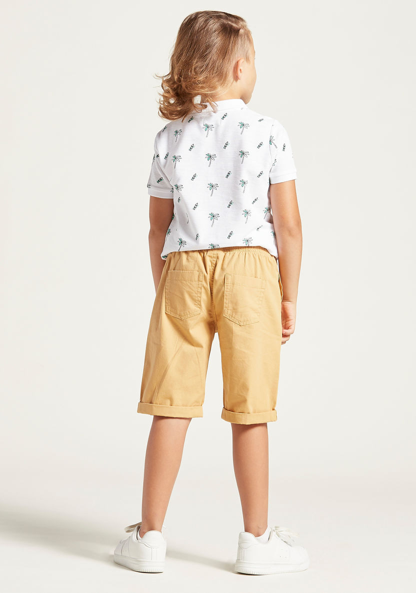 Juniors Solid Shorts with Pocket Detail and Drawstring Closure-Shorts-image-3