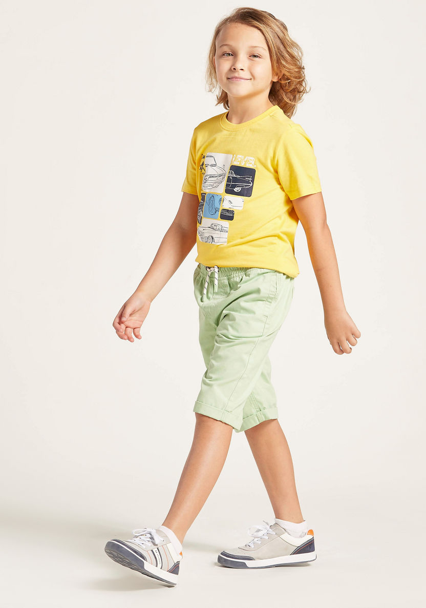 Juniors Solid Shorts with Pocket Detail and Drawstring Closure-Shorts-image-1