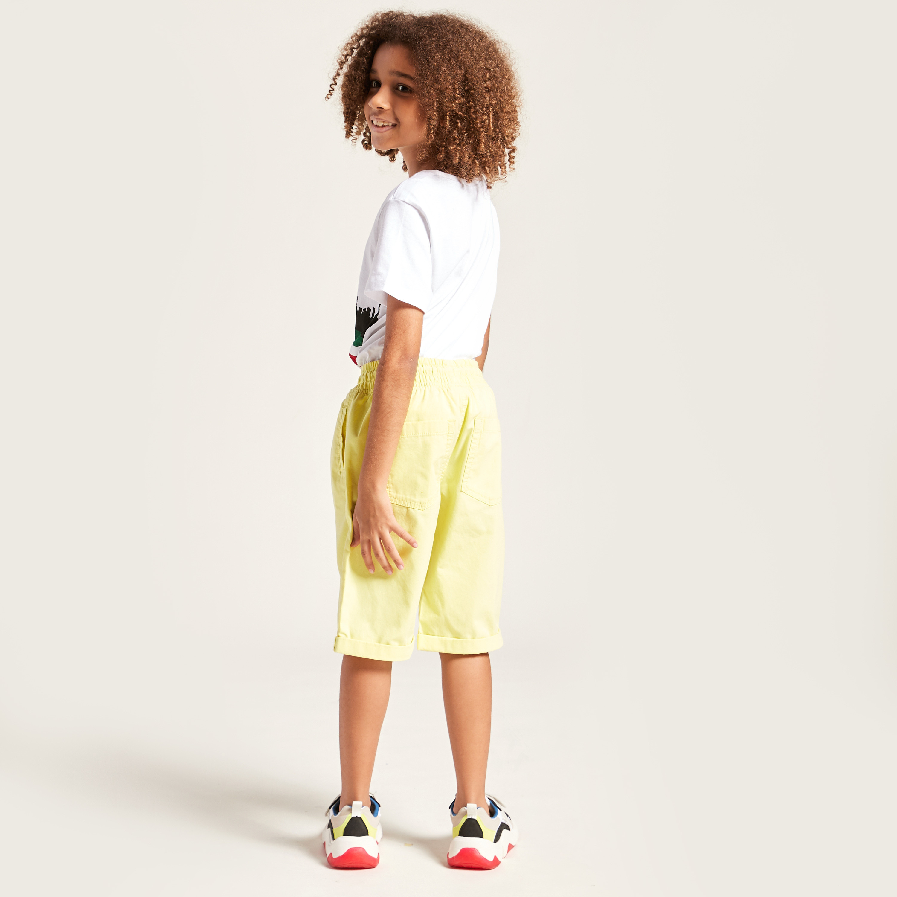 Juniors Solid Shorts with Pocket Detail and Drawstring Closure-boys-clothing-bottoms-shorts-image-3