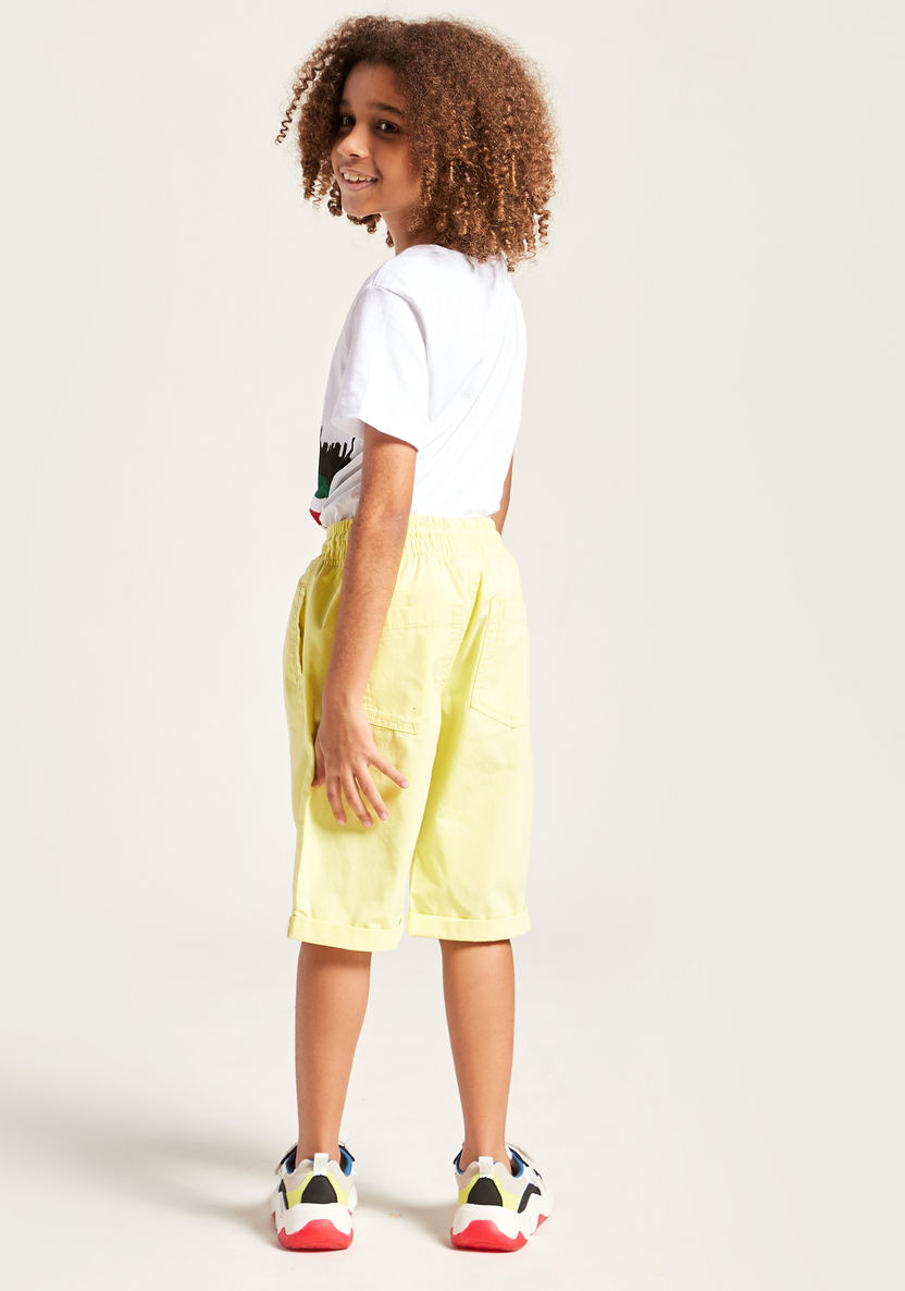 Juniors Solid Shorts with Pocket Detail and Drawstring Closure-Shorts-image-2