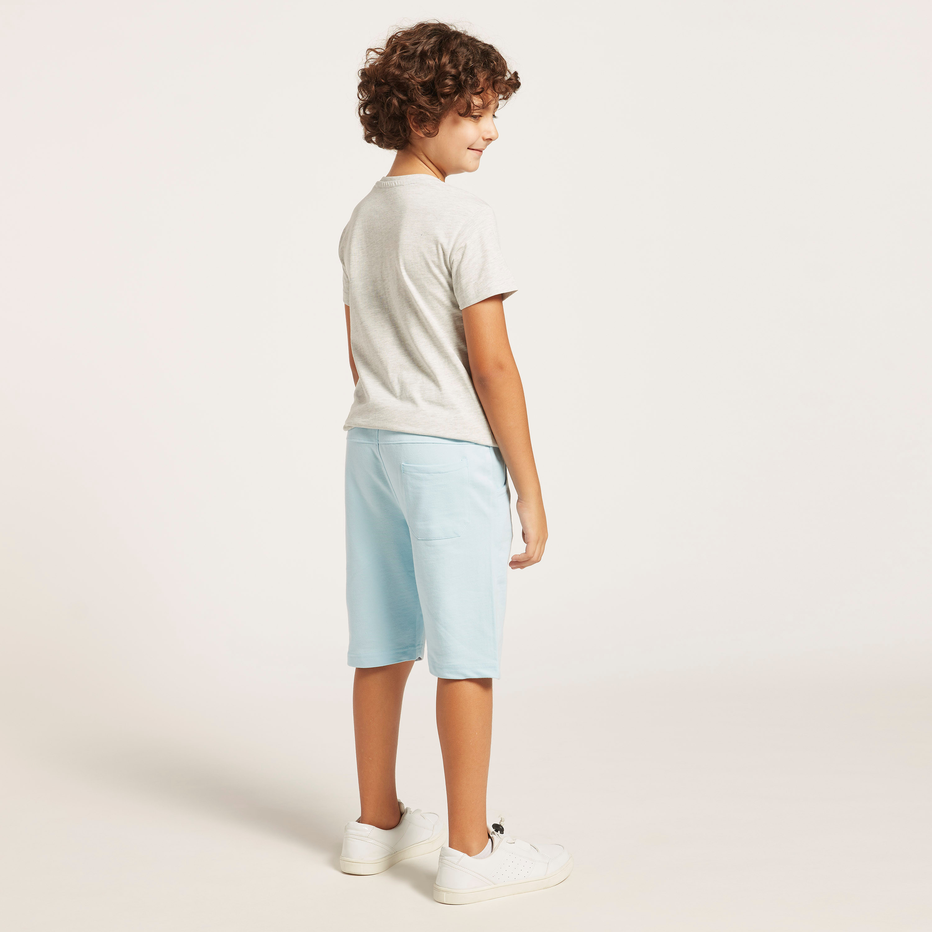 Buy Juniors Solid Knee Length Shorts with Drawstring Online Mothercare Bahrain