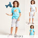 Juniors 3-Piece Printed Round Neck T-shirt and Shorts Set-Clothes Sets-thumbnail-0