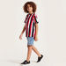 Juniors Striped T-shirt with Round Neck and Short Sleeves-T Shirts-thumbnail-1