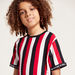 Juniors Striped T-shirt with Round Neck and Short Sleeves-T Shirts-thumbnail-2